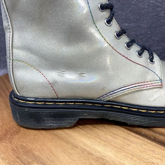 Dr. Doc Martens 1460 Pastel Glitter J Sparkle Rays Boots Kid Size 3 AirWair - Picture 9 of 11